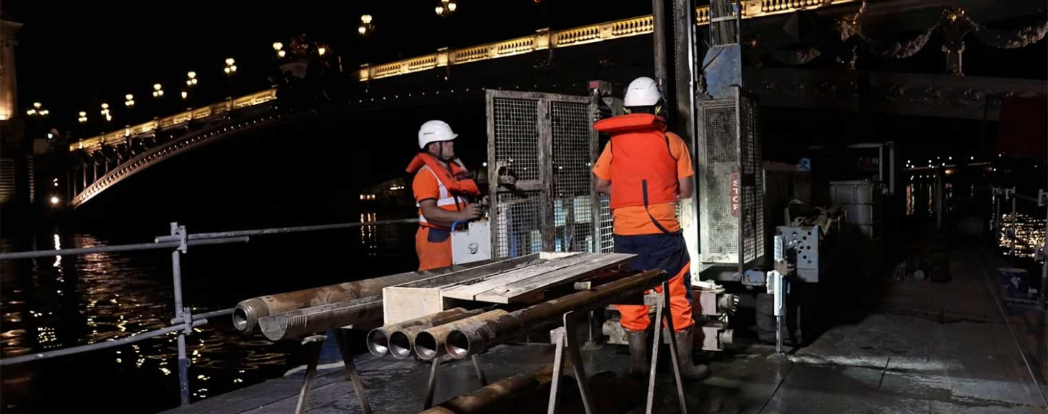 Mission géotechnique à fortes contraintes sur la Seine - Paris
